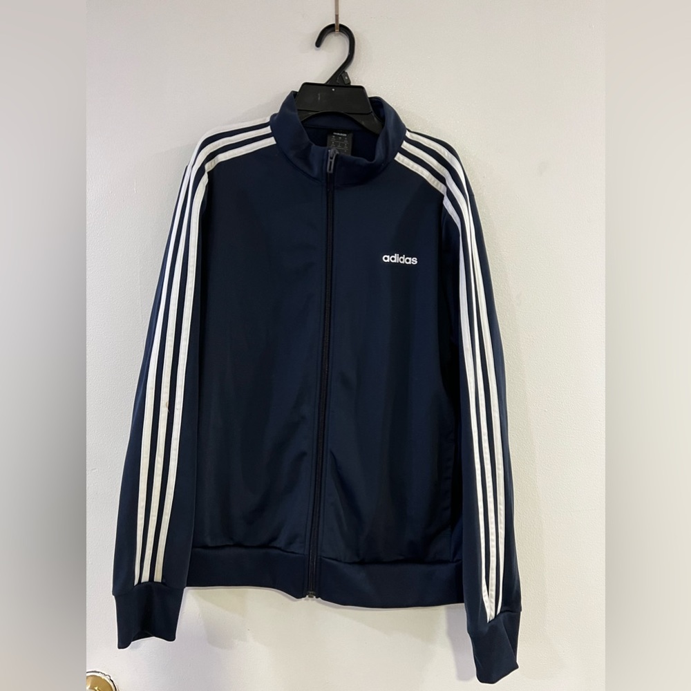 adidas track jackets navy blue size XL